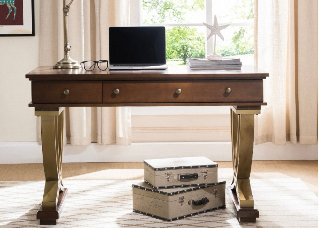 BRANSON Modern Teak Wood Study Desk
