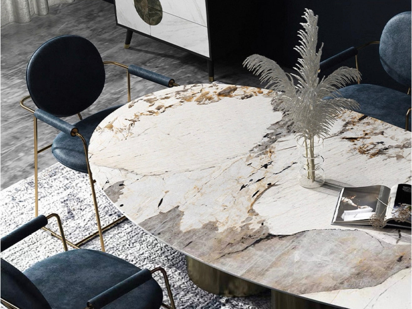 AETHER Contemporary Italian Stone Dining Table & Chairs