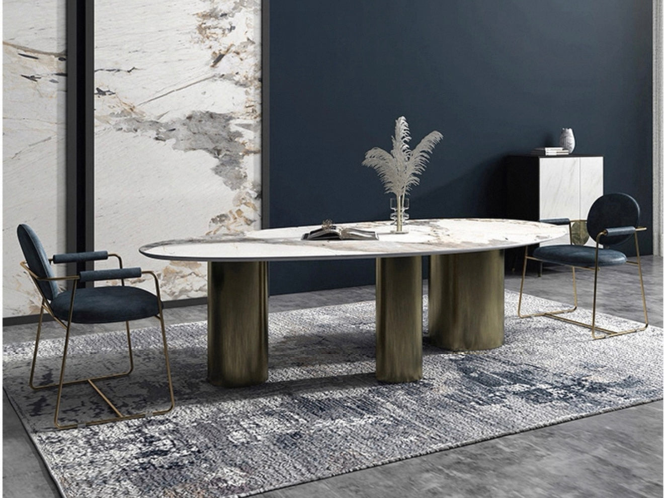 AETHER Contemporary Italian Stone Dining Table & Chairs