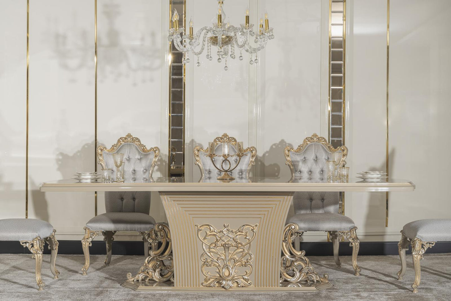 ARIA Victorian Dining Table & Chairs Set