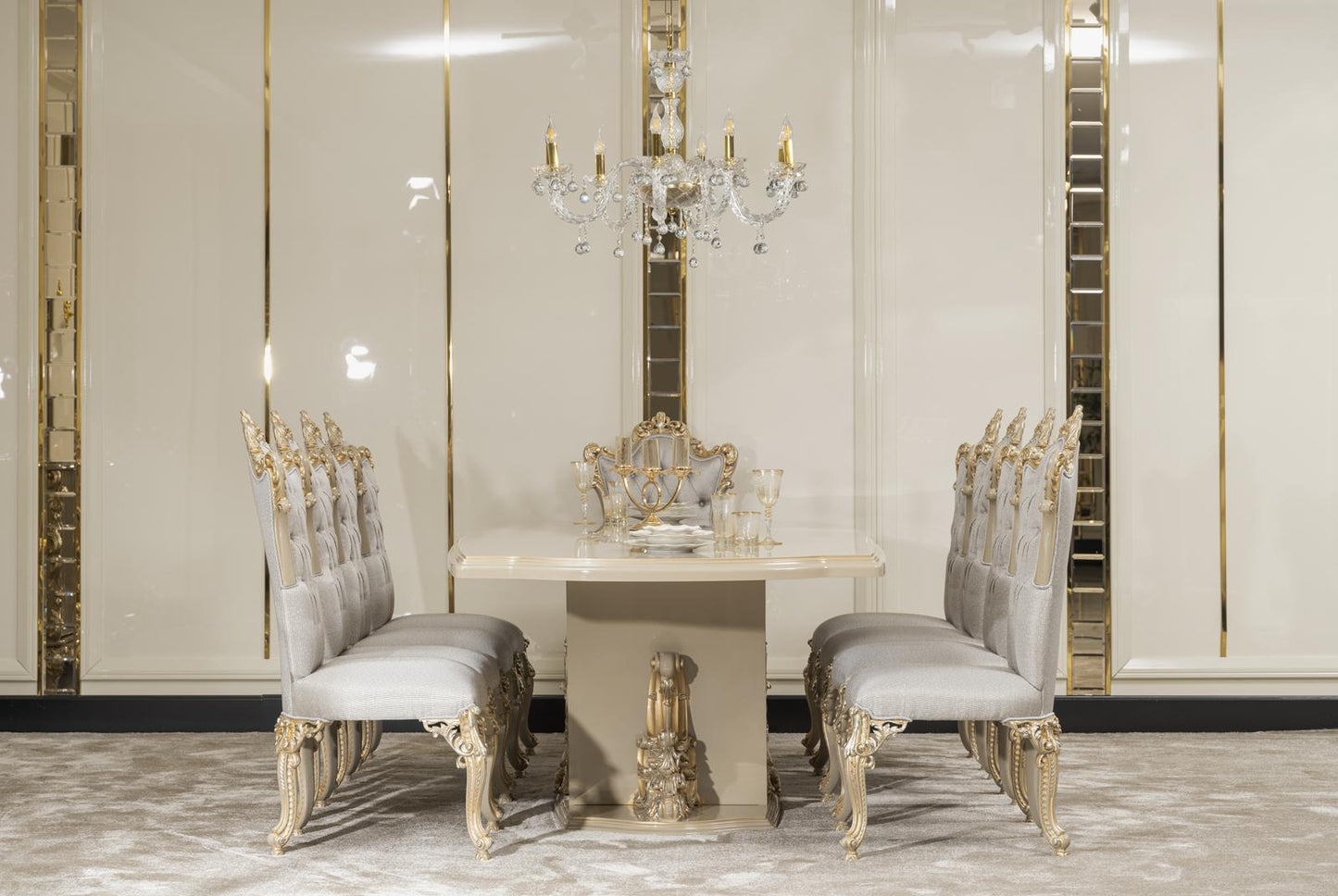 ARIA Victorian Dining Table & Chairs Set