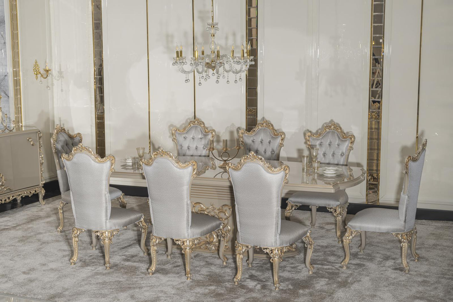 ARIA Victorian Dining Table & Chairs Set