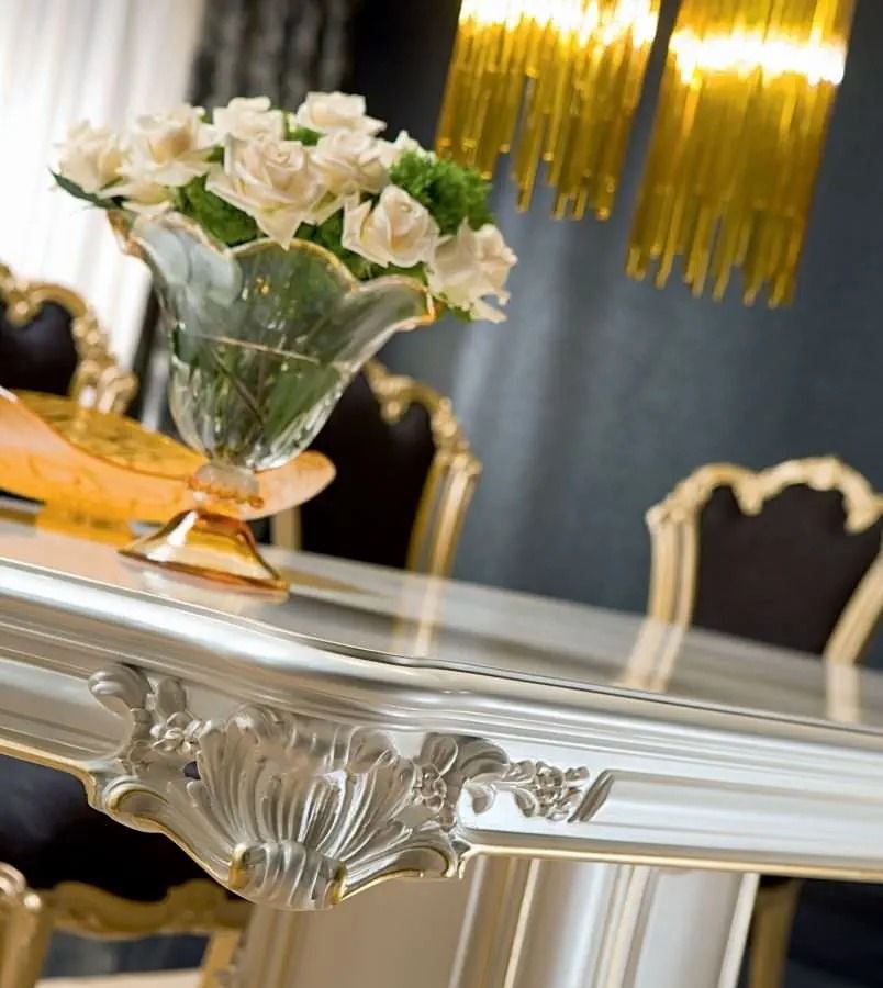 DIANE French Rococo Pedestal Dining Table & Chairs Set