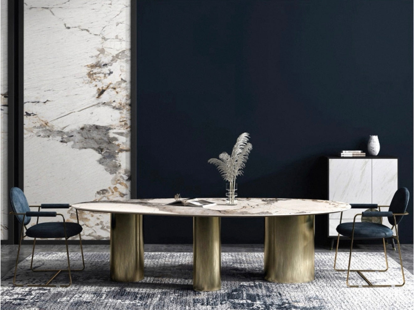 AETHER Contemporary Italian Stone Dining Table & Chairs