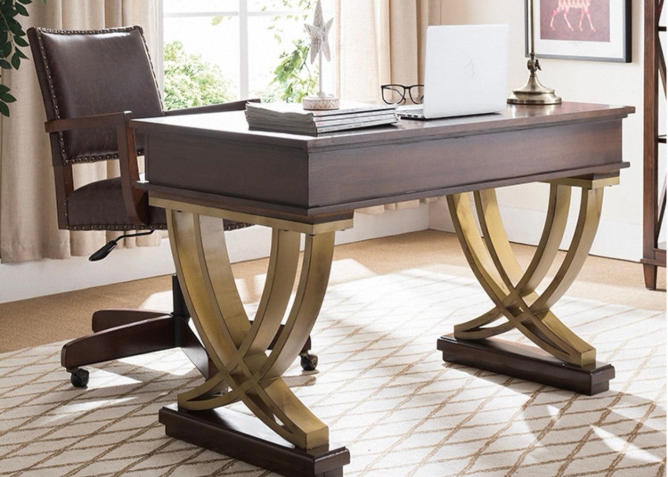 BRANSON Modern Teak Wood Study Desk