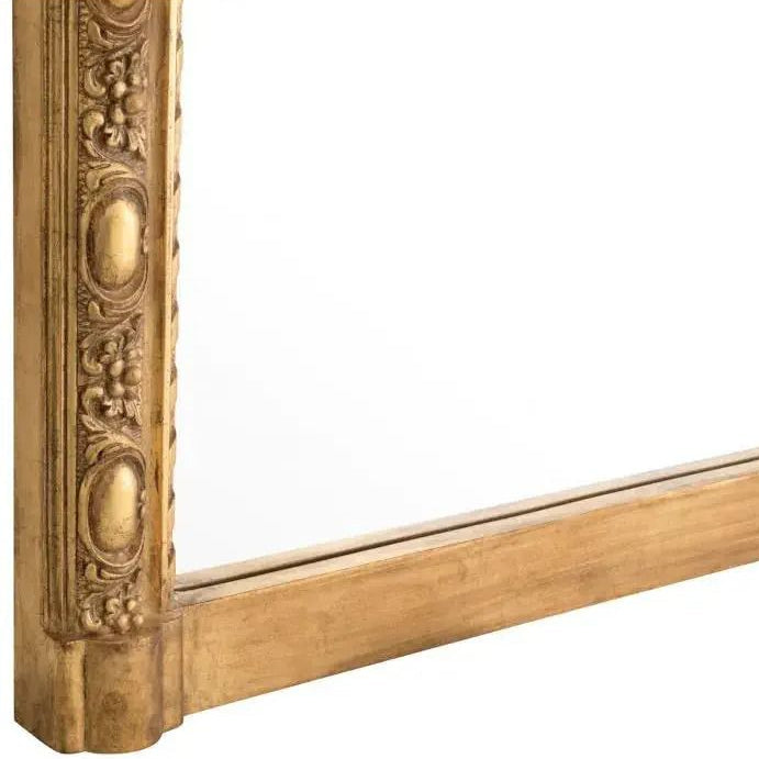 Close-up of a gold ornate frame corner on a white background