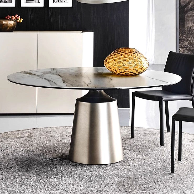 IUNO Modern Round Marble Dining Table