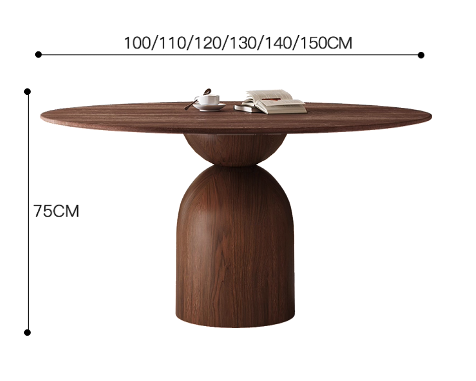 LEIN Japandi Travertine Round Dining Table