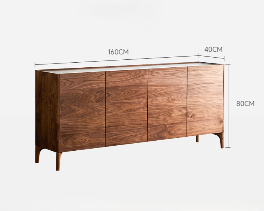 LEIN Modern Walnut Wood Sideboard