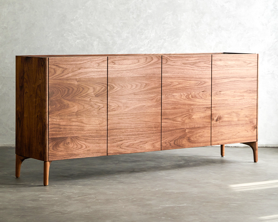 LEIN Modern Walnut Wood Sideboard