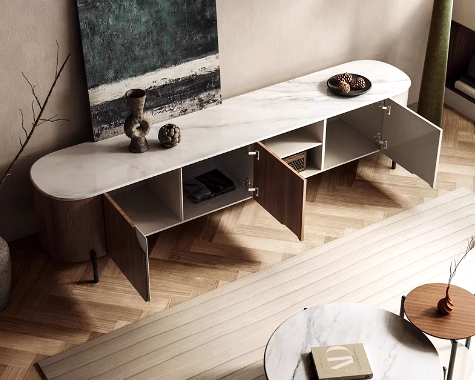 LEIN Contemporary TV Console & Nesting Coffee Table