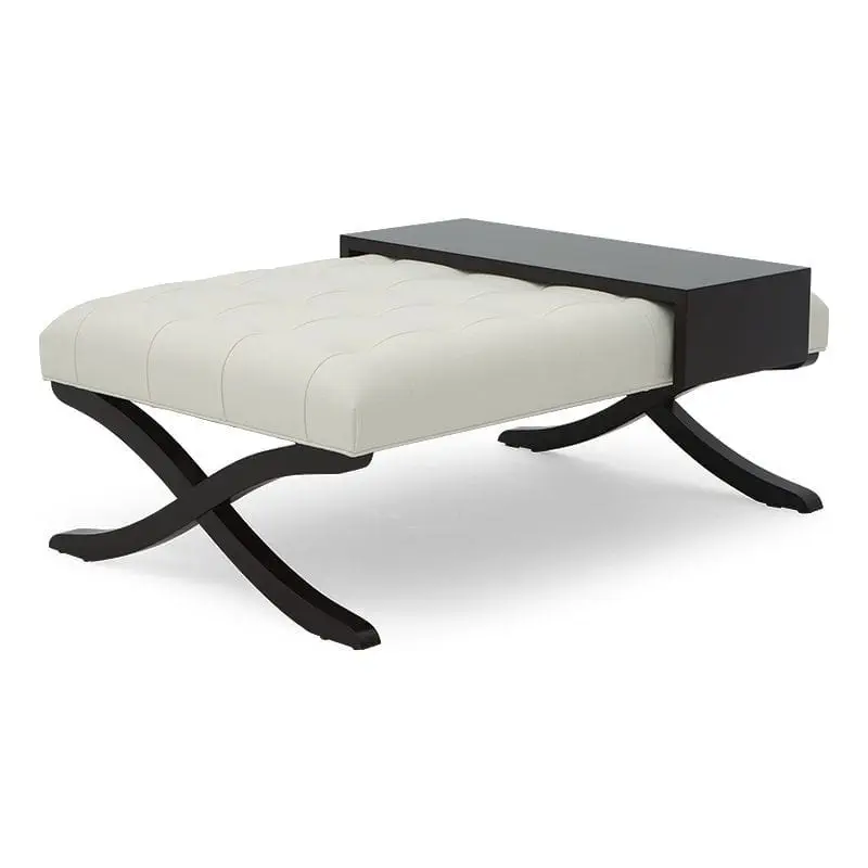 MATHIS Contemporary Ottoman with Tray Table