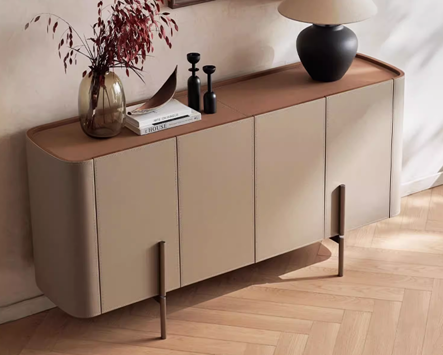 MIAH Contemporary Leather Buffet Cabinet