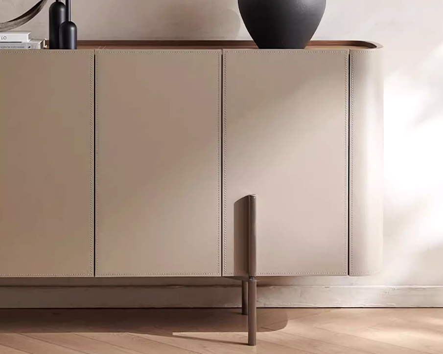 MIAH Contemporary Leather Buffet Cabinet