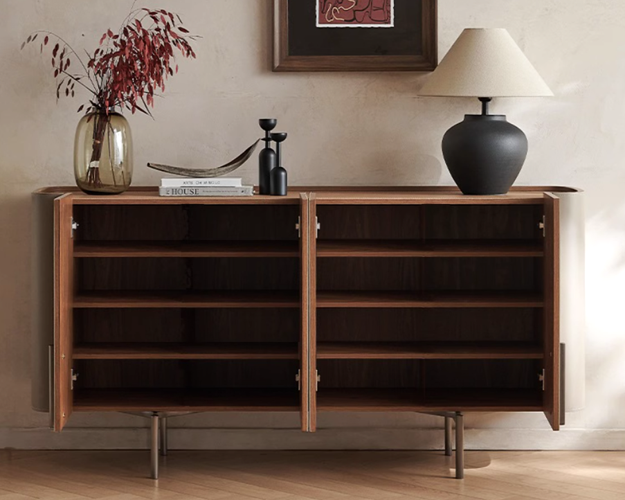 MIAH Contemporary Leather Buffet Cabinet