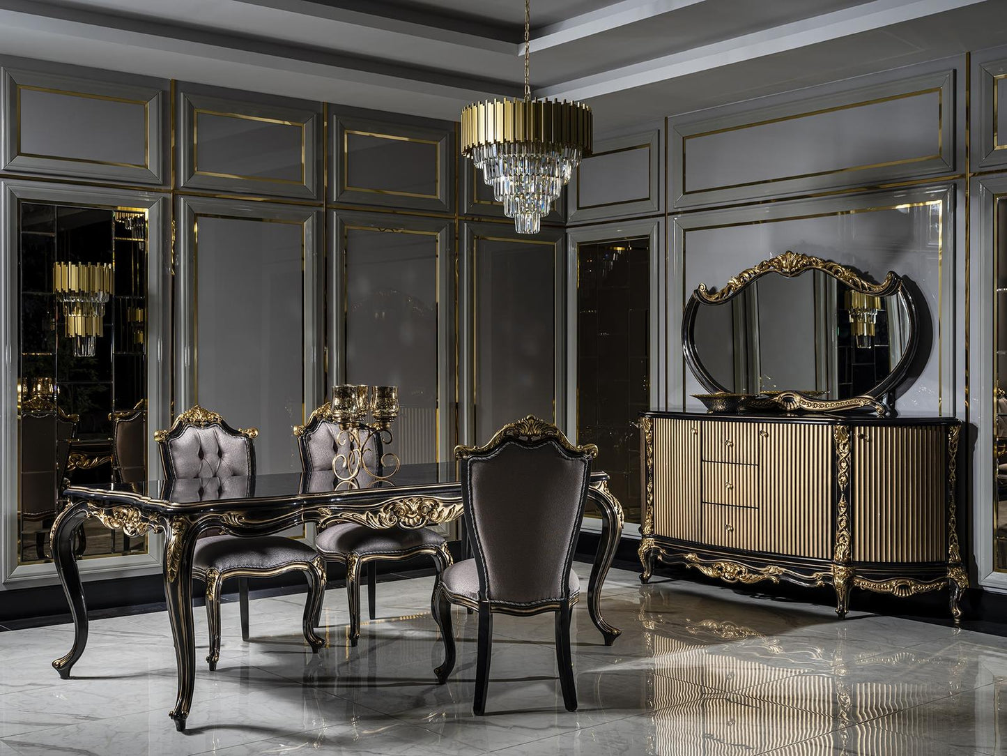 SIERRA Baroque Dining Table & Chairs Set