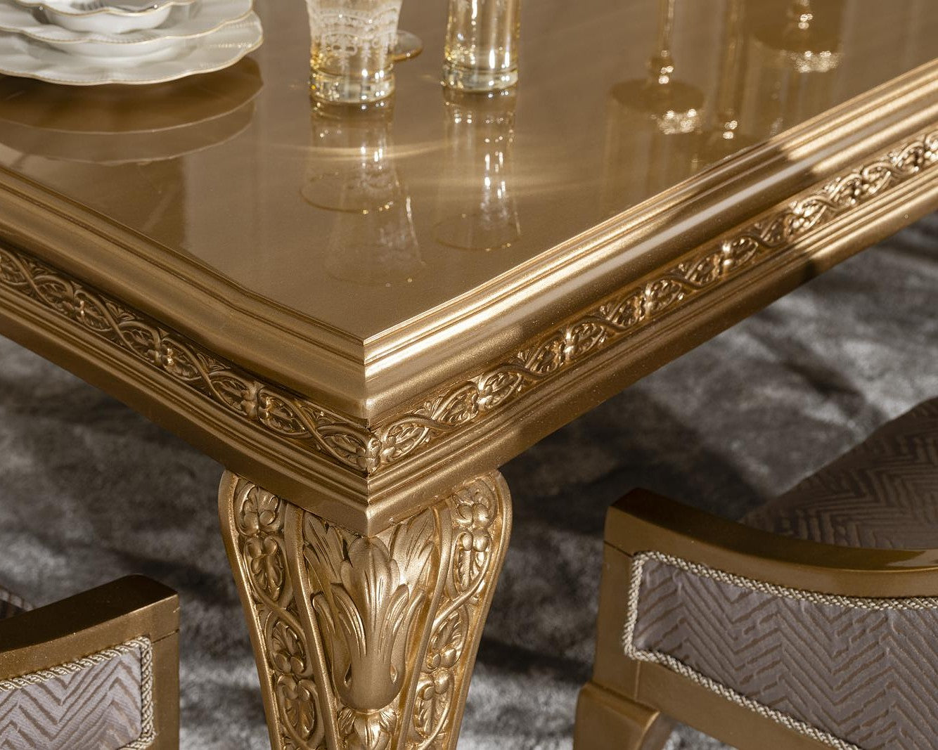 VITTORIA Rococo Dining Table & Chairs Set