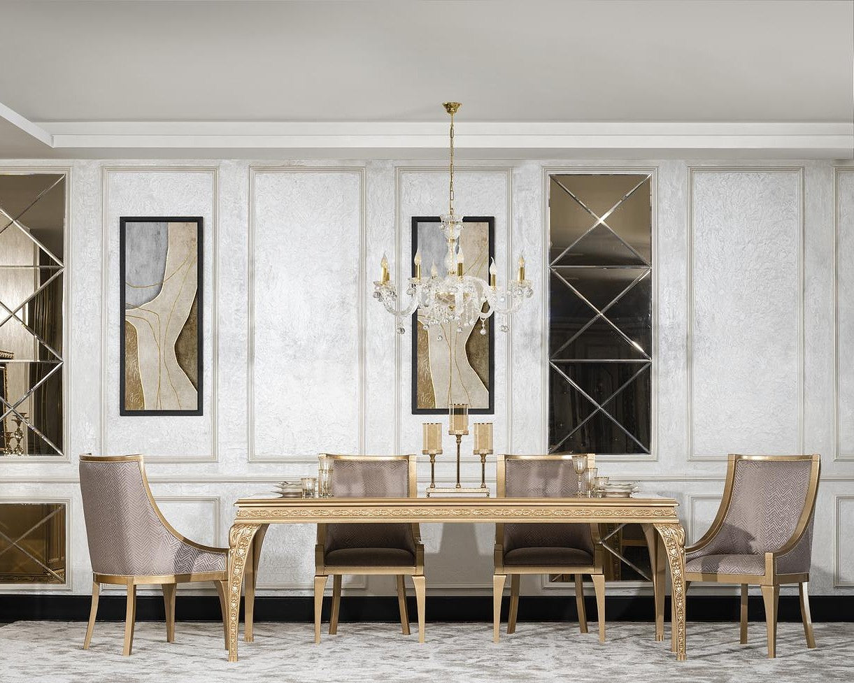 VITTORIA Rococo Dining Table & Chairs Set