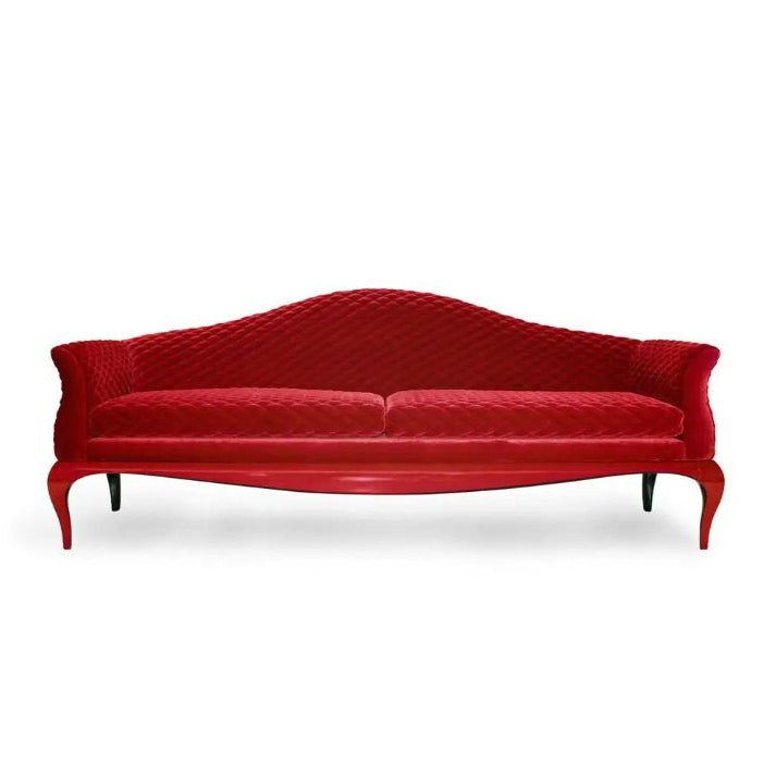 Red sofa on a white background