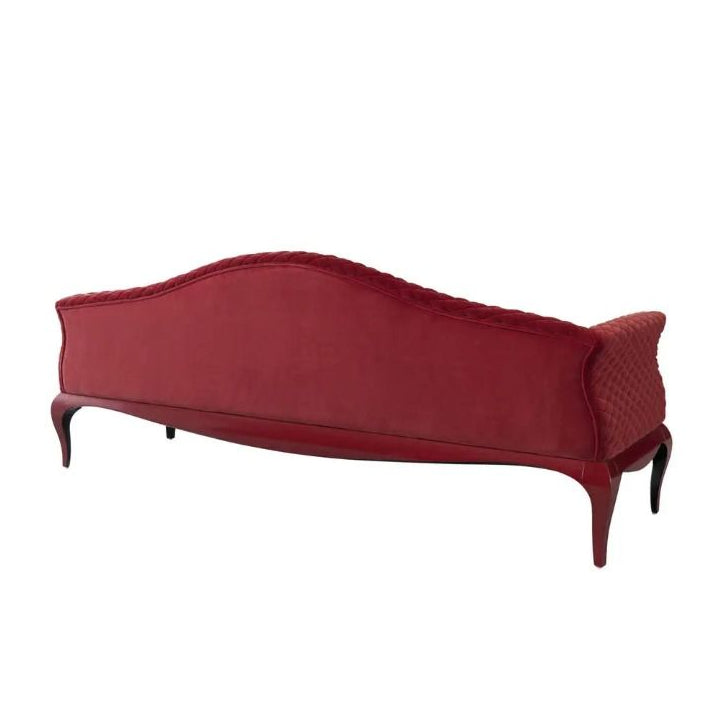 Red chaise lounge on a white background