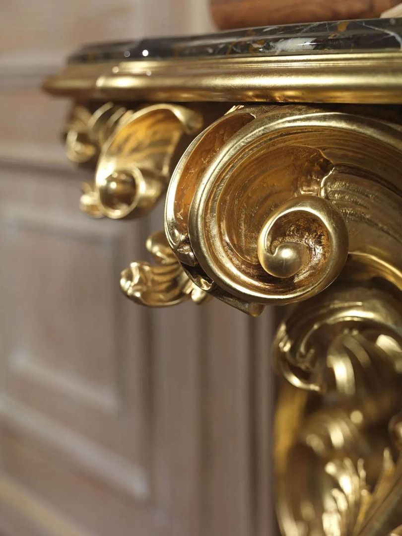 EMMANUEL Louis XV French Mirror & Console Table Set