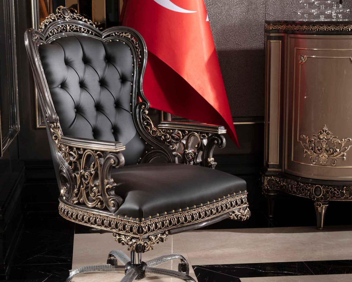 ESMERALDA French Luxury Swivel Chair