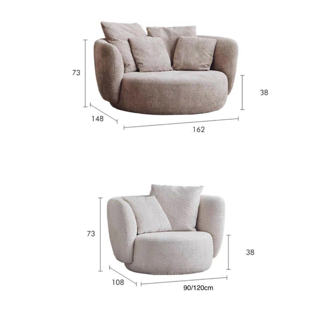 HUDEN Plush Boucle Accent Lounge Chair