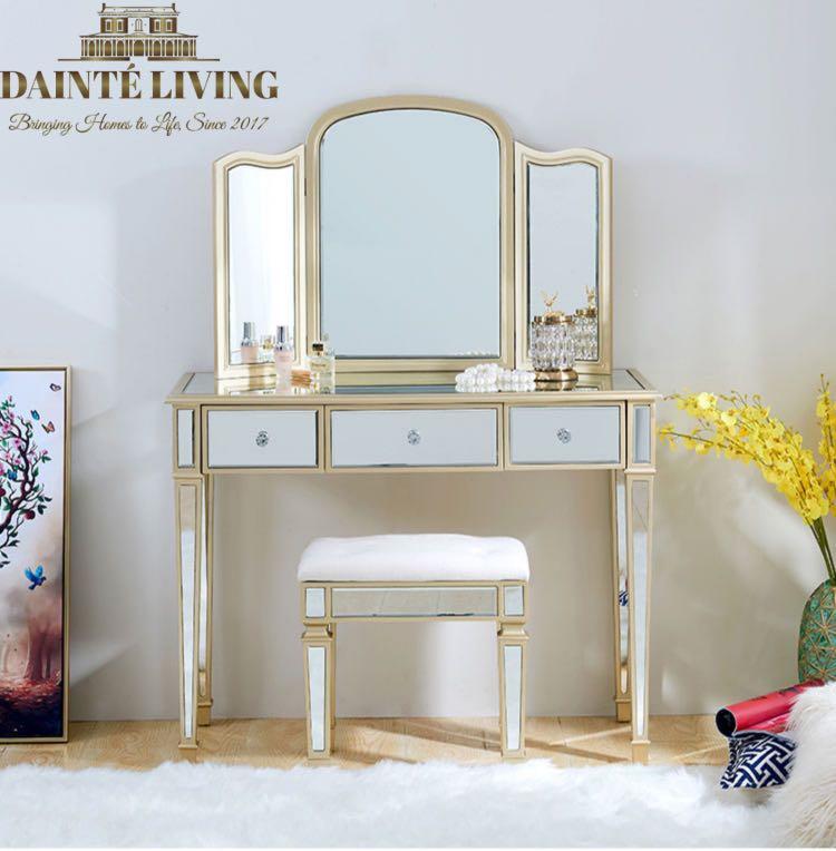 LOPEZ Mirrored Luxe Vanity Set