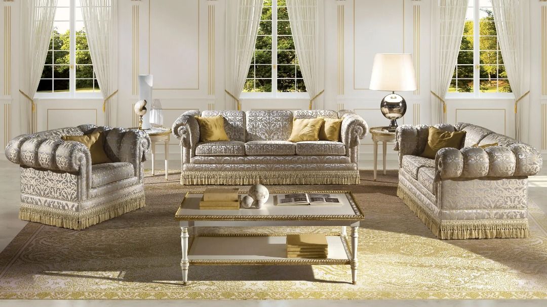 PAULINE Hollywood Regency Glam Sofa