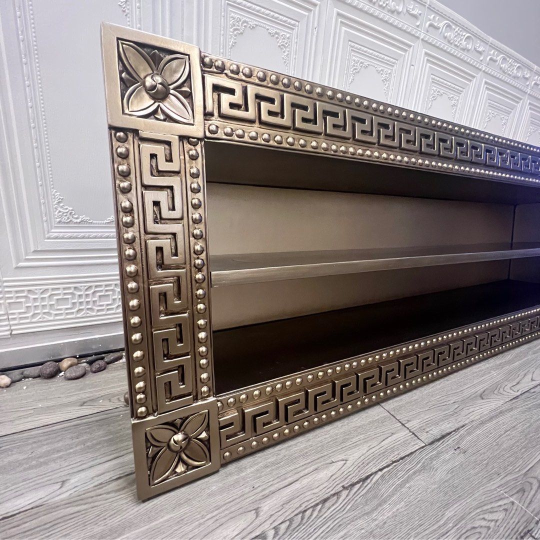 64% OFF | Greek Key Display Shelves Cabinet
