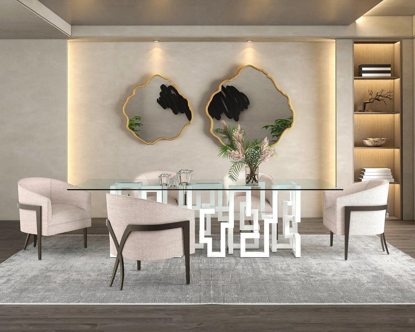 ALEXANDRE Contemporary Glass Dining Table