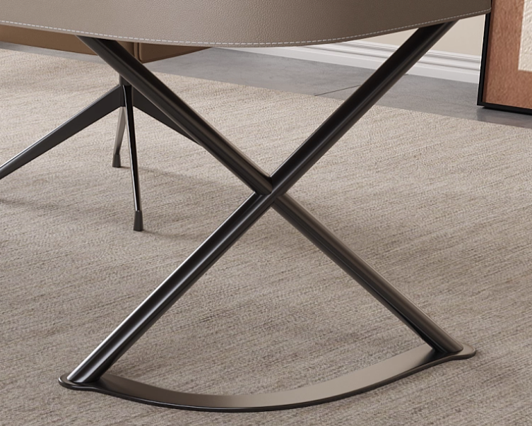 AON Modern Leather Study Table & Swivel Chair Set