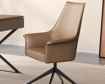 AON Modern Leather Study Table & Swivel Chair Set