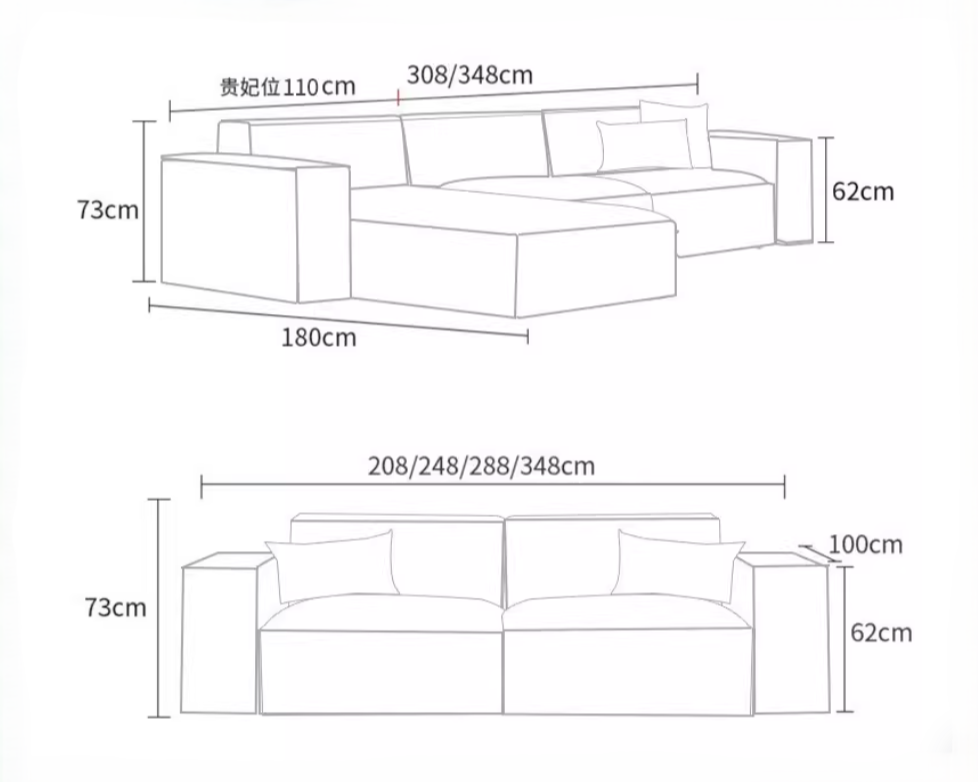 ASEN Sectional Velvet Sofa