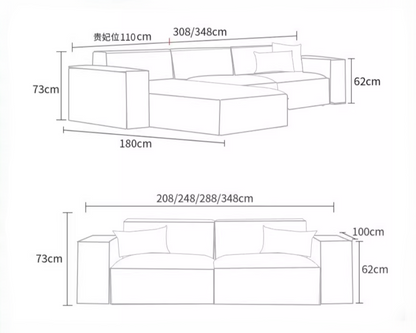 ASEN Sectional Velvet Sofa