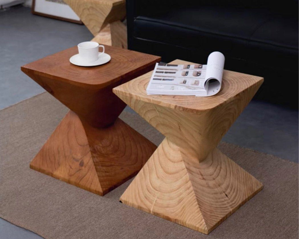 Oak wood wooden side tables, custom made furniture in Singapore