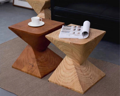 Oak wood wooden side tables, custom made furniture in Singapore