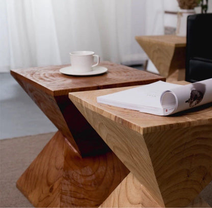 AXTRE Rustic Wood Side Table