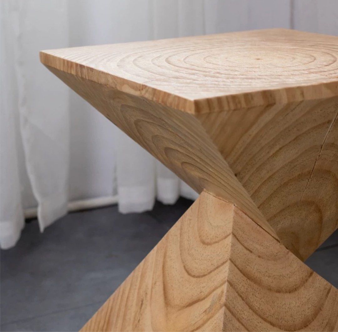 AXTRE Rustic Wood Side Table