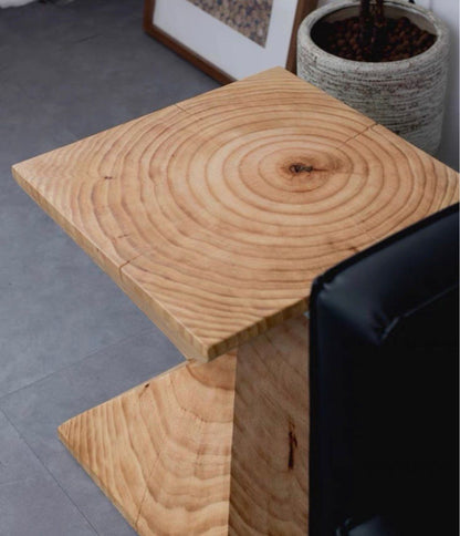 AXTRE Rustic Wood Side Table