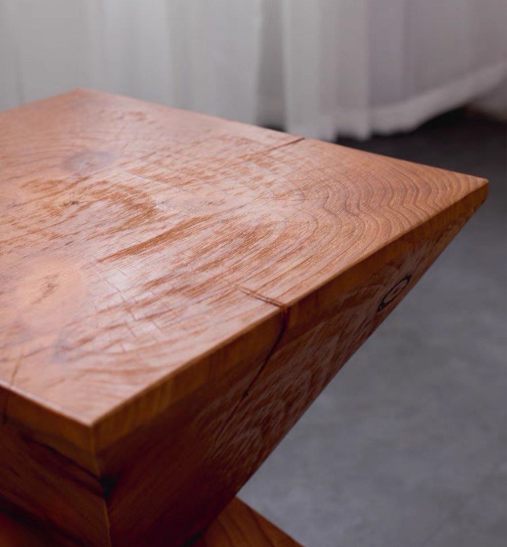 AXTRE Rustic Wood Side Table