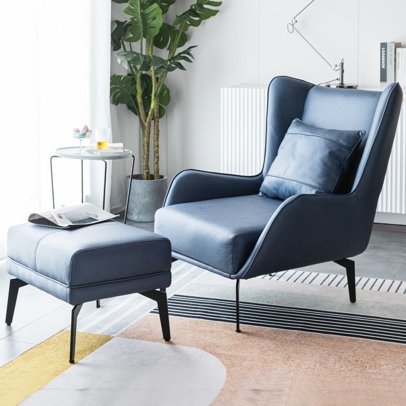 custom made furniture singapore modern blue leather armchair with ottoman