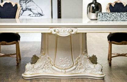 DIANE French Rococo Pedestal Dining Table & Chairs Set
