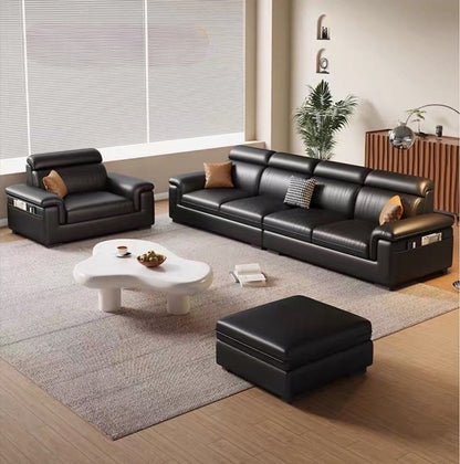 EVIN Modern Leather 4-6 Seater Sofa