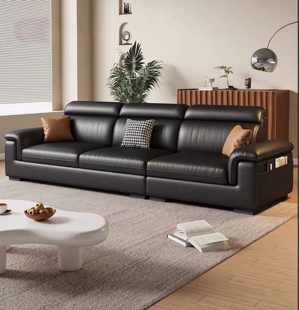 EVIN Modern Leather 4-6 Seater Sofa