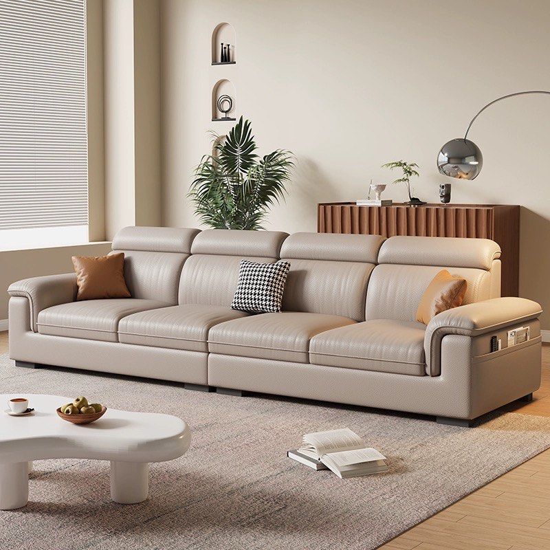 EVIN Modern Leather 4-6 Seater Sofa