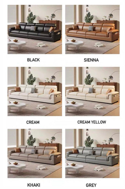 EVIN Modern Leather 4-6 Seater Sofa