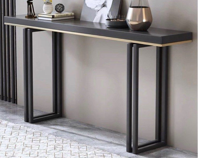 black and gold modern minimalist console table, custom made furniture in Singapore