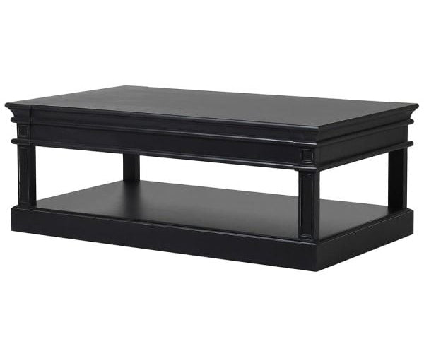 Black coffee table on a white background