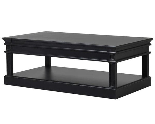 Black coffee table on a white background